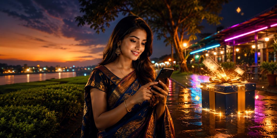 রংপুরের চা বাগানের পটভূমিতে মোবাইলে lv444 ম্যাচ অডস ব্রাউজিং